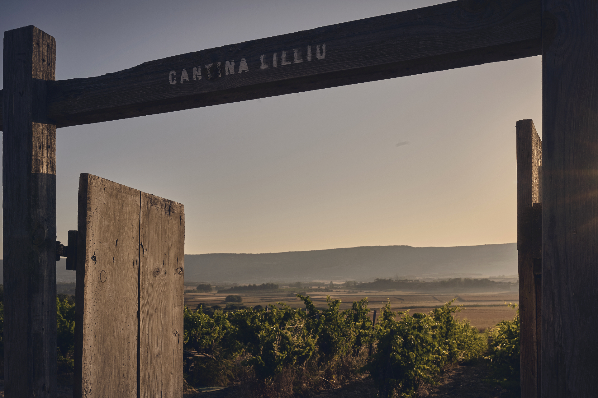Cancello di Cantina Lilliu affacciato sulla Marmilla
